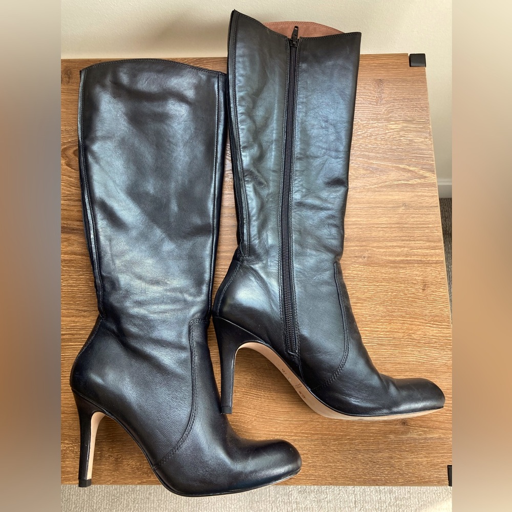 Knee High Black Boots - High heel - Size 6